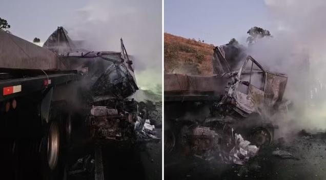 Acidente entre caminhão e carreta interdita Rodovia dos Bandeirantes em Jundiaí